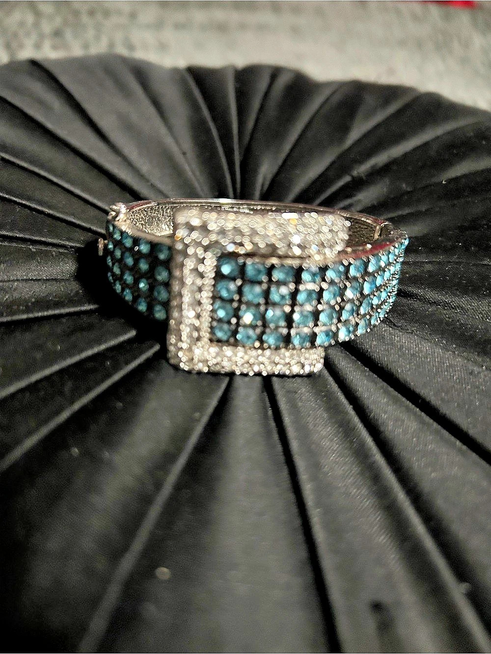Blue Rhinestone Statement Bracelet - Picture 3 of 11